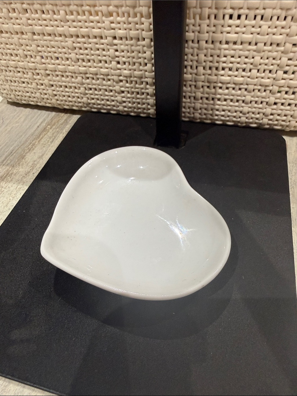 Small Pottery Barn White Heart Ceramic Trinket Dish